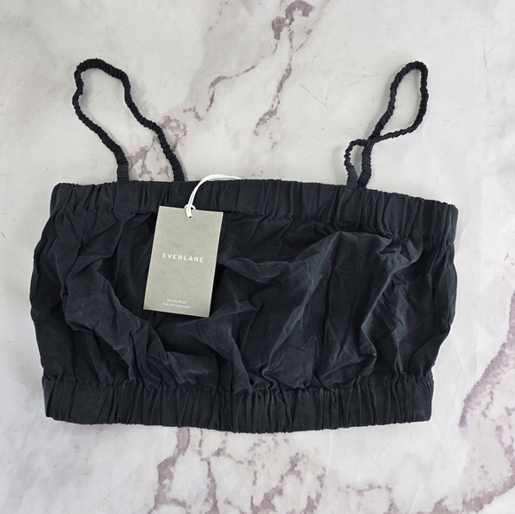 Everlane Tank Top Women Small Silk Black Blouse Washable Crop Cami Spagh… - Picture 2 of 10